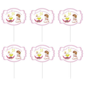 Conjunto <span class=keywords><strong>de</strong></span> suministros religiosos para fiesta <span class=keywords><strong>de</strong></span> primera <span class=keywords><strong>Comunión</strong></span> con pancarta colgante Cupcake Topper telón <span class=keywords><strong>de</strong></span> fondo para decoración temática católica cristiana - Product Image 2