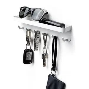 Wholesale Waterproof Metal 6 Hooks Key Holder Wall Mount Self Adhesive Key Storage Rack