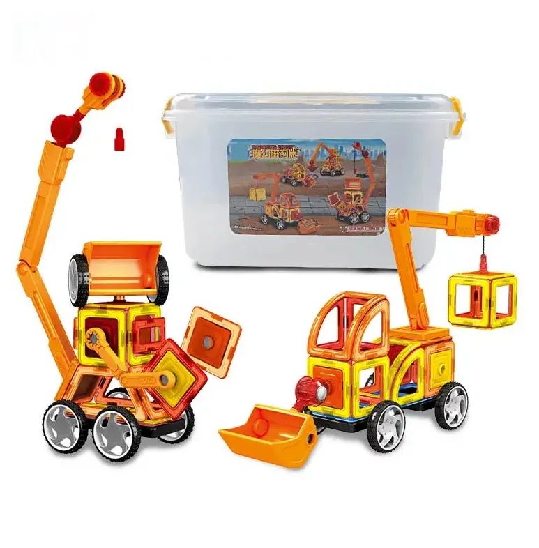 Engineering Fahrzeug Magnet blöcke Spielzeug für Kinder 3D Magnet fliesen Bausteine 85PCS