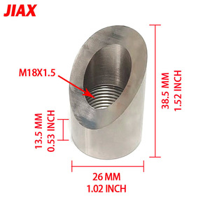 อะแดปเตอร์ท่อไอเสีย M18 1.5 ข้อต่อเหล็กเชื่อมแบบน็อต 45 องศา อุปกรณ์ยานยนต์ - Product Image 5