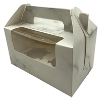 Boîte à gâteaux portable en carton ivoire avec fenêtre transparente, insert amovible, trous de transport, dégradable, pour muffins et pâtisseries - Vente en gros