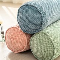 Coussin cylindrique en chenille ergonomique pour le soutien du cou, coussin décoratif pour canapé, housse amovible
