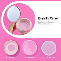 Pot vide pour poudre libre de maquillage 10g 20g avec emplacement pour houppette, contenant rotatif pour poudre libre avec miroir et tamis en maille