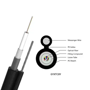 Cavo in fibra ottica FTTH personalizzato 48 Core aereo figura 8 cavo ottico autoportante con tubo Uni GYXTC8Y GYXTC8S