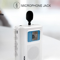 Enregistreur et lecteur de cassettes portable PANDA F-119 blanc classique avec microphone intégré, design portable, enregistrement MP3