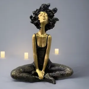 Figura Decorativa para el Hogar, Artesanía de Resina, Estatua de Chica con Cabeza Explosiva, Escultura Moderna de Dama para Decoración de Sala de Estar u Oficina - Product Image 1