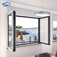 Ventanas Abatibles de Aluminio con Doble Acristalamiento Templado, Resistentes a Huracanes, con Certificación NFRC AS2047 CE, Personalizadas, Impermeables y con Vidrio LOW-E