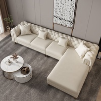 Modernes Samt-Chesterfield-Sofa-Set 3-teilig mit Liegefunktion und Holzbeinen für Wohnzimmer Sessel & Zweisitzer