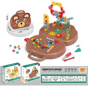Children's Electric Driller Screw Toy Montessori Nut Assembly and Disassembly Block Boy Simulation Repair Toolbox Set <b>Game</b> - Product Image 5