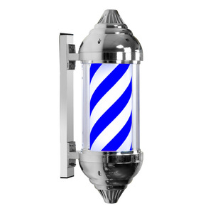 Poste <span class=keywords><strong>de</strong></span> Barbería con Luz LED, Letrero <span class=keywords><strong>de</strong></span> Peluquería <span class=keywords><strong>de</strong></span> Plástico Resistente, Impermeable para Exteriores, Lámpara Giratoria Moderna e Iluminadora - Product Image 1
