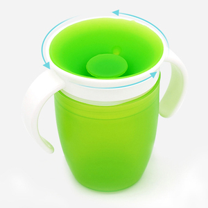 Gobelet d'apprentissage Miracle <span class=keywords><strong>360</strong></span>, vert, apprendre à boire, gobelets en silicone pour enfants, gobelet d'apprentissage magique anti-fuite pour bébé, gobelet d'apprentissage <span class=keywords><strong>360</strong></span> - Product Image 2