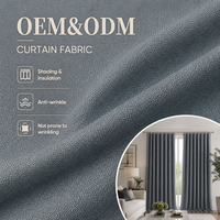 Tissu de rideau occultant intégral en polyester gaufré ColosTex OEM ODM gris foncé, vente en gros pour la maison, l'hôtel, la villa, tissu en rouleau