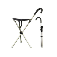 Canne de marche pliable en gros, chaise portable, bâton de randonnée avec siège et ceinture pour le camping en plein air, la pêche et les fêtes de jardin