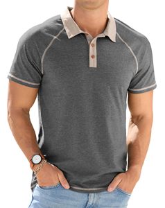 Chemises polo pour hommes, couleur unie, manches courtes, coton doux, respirant, décontracté, à porter tous les jours - Product Image 6