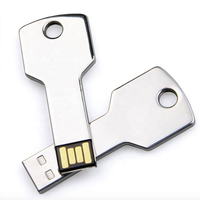 Clé USB 2.0 durable de 2 Go en forme de clé, gravée au laser, en métal, pour cadeaux promotionnels et publicitaires