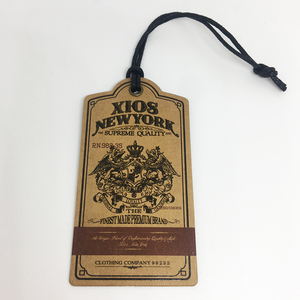 कस्टम मुद्रित परिधान लेबल रेट्रो व्यथित ब्राउन क्राफ्ट पेपर टैग, थोक डिजाइनर परिधान लटका गत्ता स्विंग Hangtags - Product Image 3