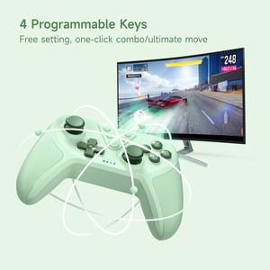 Pengendali game terbaik untuk beralih muda hijau muda warna ungu EasySMX T37 kalibrasi 6 sumbu/bangun/gamepad TURBO - Product Image 4