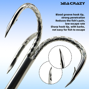 SEACRAZY Acier à haute teneur en carbone 8 #   <span class=keywords><strong>Hameçon</strong></span> triple 3/0 brillant à écailles de poisson, antidérapant, <span class=keywords><strong>pour</strong></span> <span class=keywords><strong>la</strong></span> pêche à <span class=keywords><strong>la</strong></span> traîne de gros gibier, modèle <span class=keywords><strong>pour</strong></span> <span class=keywords><strong>la</strong></span> perche - Product Image 3