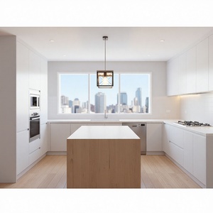 WAYMOVE Modular Luxury Kitchen Cabinets Eco-Friendly Base Cabinets with Acrylic <strong>Door</strong> Panels Sink Faucet Hinge Accessories - Product Image 1