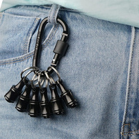 Porte-embouts hexagonaux à dégagement rapide 1/4, mousqueton, 6 embouts de tournevis, porte-clés, pièces d'outils en acier CRV OEM TOOLJOY