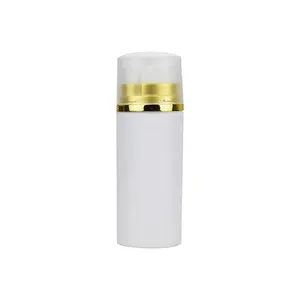 Ochtend En Avond Oog Gezichtscrème Lotion Nieuw Ontwerp Huidverzorging 30Ml 50Ml 100Ml Witte Luchtloze Fles Met Gouden Speciale Pomp