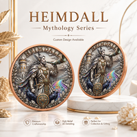 Koin Dewa Penjaga Heimdall dari Tembaga Murni 999 1 oz, Relief Tinggi, Anti UV, Mirip Karya Seni Mitologi Norse, Kerajinan Logam
