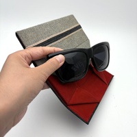 Vente en gros de lunettes carrées noires pliables coffret en verre étui rigide en cuir Pu lunettes de soleil emballage lunettes pliantes