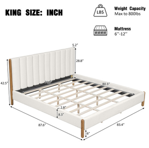 OE HOME Vente en gros Lit King Size luxueux avec tête de lit en tissu, réglable, écologique, avec rangement, moderne, rembourré en bois - Product Image 6