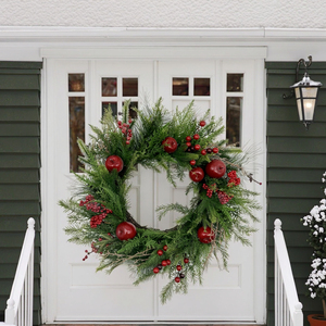 MEICHUANGHUI PVC Chirsmas Garland Wreathパインコーン付き卸売LEDフロントドア用フルーツChirsmasデコレーションウィンドウ - Product Image 5