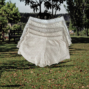 <span class=keywords><strong>Pantalones</strong></span> <span class=keywords><strong>cortos</strong></span> de pijama de algodón elástico con estampado de oso Floral para mujer de cintura alta Primavera Verano moda para el hogar - Product Image 3