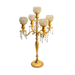 <b>Crystal</b> Metal Handmade Heat-Resistant Eco-Friendly Candelabra Centerpiece Wedding Easter Valentine's Day Home Hotel Christmas - Product Image 1