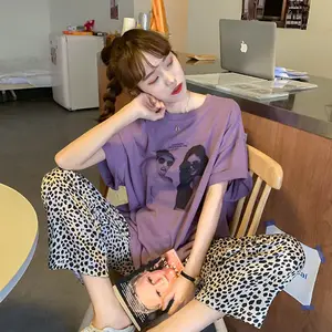 卸売韓国パジャマBaju Tidur Daster Pjs Piyama Wanita Murah半袖パジャマソフトパジャマツーピーススリープウェア