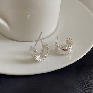 S925 Sterling <b>Silver</b> <b>Stud</b> Earrings Irregular Polka Dot Design Everyday Wear Fine Jewelry - Product Image 1