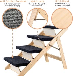 Rampa Regolabile <span class=keywords><strong>per</strong></span> Cani, Pieghevole in Legno <span class=keywords><strong>per</strong></span> Salire su Letto, Divano o <span class=keywords><strong>Auto</strong></span> - Product Image 5