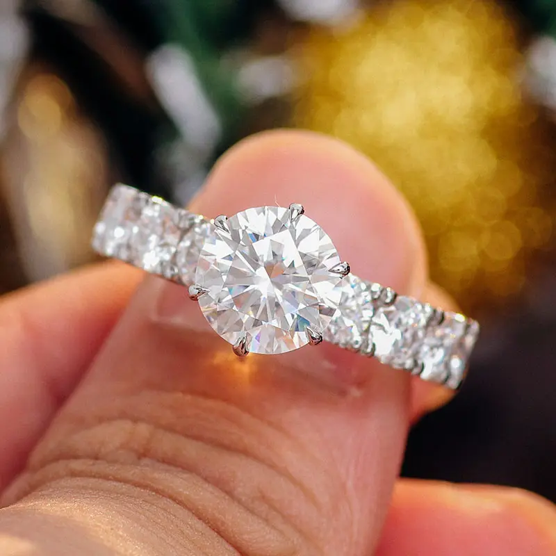 แหวนเพชร,แหวนเพชรสำหรับผู้หญิง14K 18K แหวนหมั้น Moissanite สำหรับเป็นของขวัญ