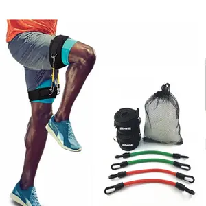 健身阻力腿部训练器带，带2个加厚踝带，由重乳胶橡胶制成，促进加强横向运动