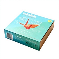 Boîte cadeau en papier ondulé écologique Teknikio, design gaufré, fermeture magnétique, pour kits de bricolage, jouets éducatifs, emballage