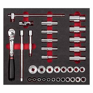Jeu de douilles Usag 1/4 pouce avec poignée en T, hexagonales, qualité industrielle, kit d'outils - Product Image 1