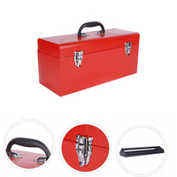 Boîte à outils en métal de 17 "-Loquets de verrouillage en métal solide-avec plateau organisateur et poignée-Prévention des rayures