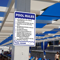 Panneau métallique de règles de piscine, imperméable, panneau d'avertissement de sécurité pour piscine extérieure
