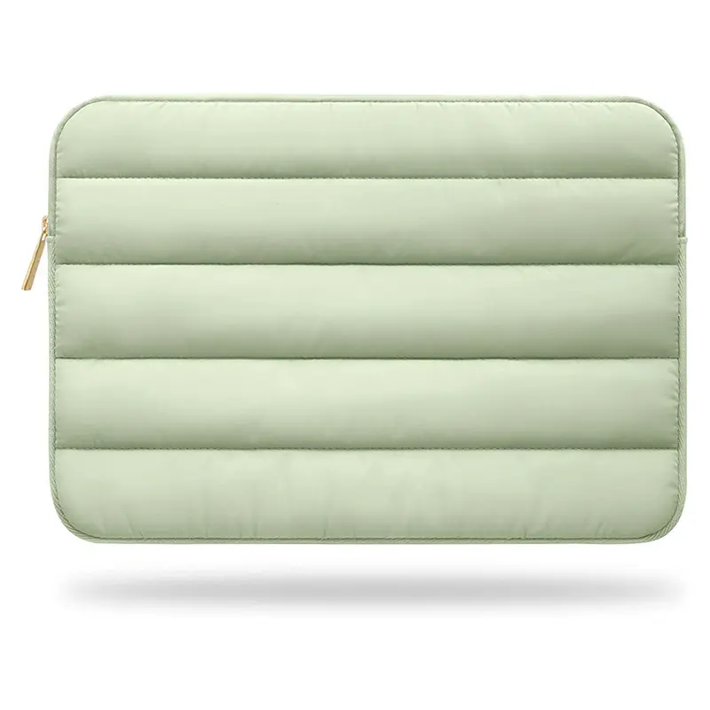 Yuhong Puffy Laptop Sleeve 13-14 Inch Bag Sleeve Beige Laptop Sleeve for Women Carrying Case Laptop Cover for MacBook Pro