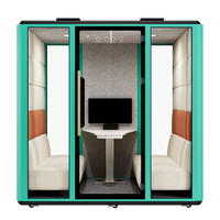Cabine mobile moderne insonorisée pour six personnes, idéale pour les diffusions en direct, bureau silencieux, mini-pod facile à démonter