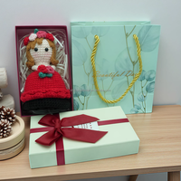 Bouquet de mariée fini en crochet, pendentif poupée fille tricotée à la main, coffret cadeau Saint-Valentin - Stock US
