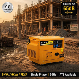เครื่องกำเนิดไฟฟ้าแบบเงียบพิเศษ 5KVA 6KVA 7KVA 50Hz เฟสเดียว สตาร์ทแบบ CE สำหรับแอฟริกา ไนจีเรีย อินโดนีเซีย โรงงาน OEM - Product Image 1