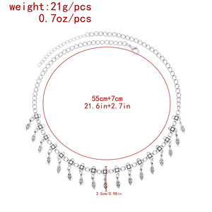 Collar de aleación minimalista con borla y cadena de bambú, estilo antiguo kazajo, accesorio étnico, regalo de <span class=keywords><strong>Kashgar</strong></span>, con diseño de retrato - Product Image 3
