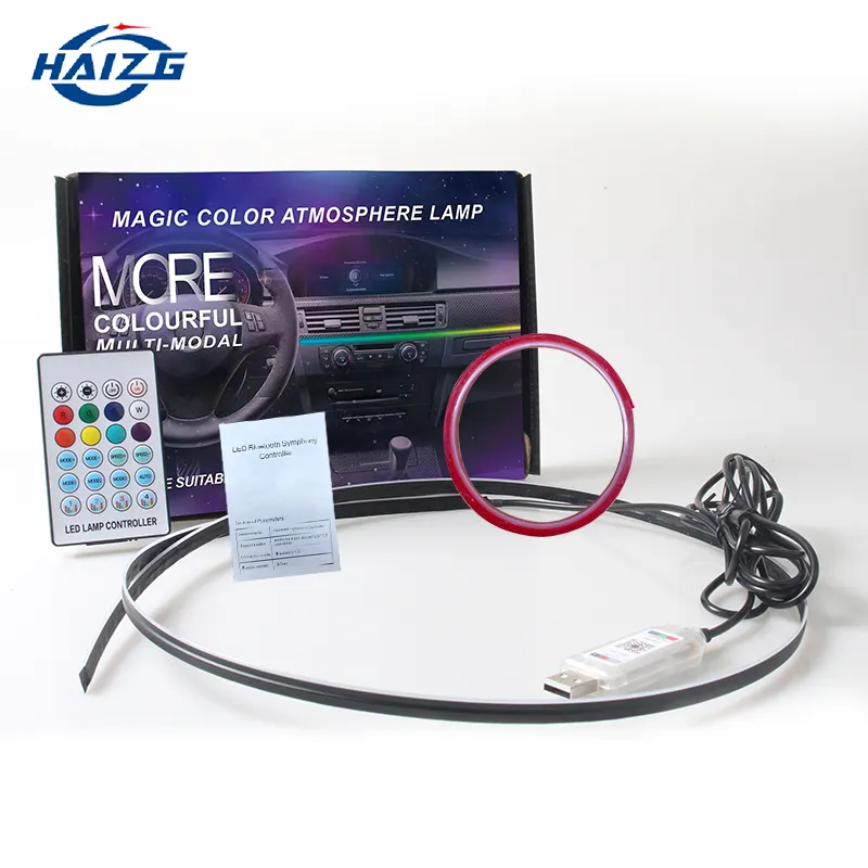 HAIZGは新しい魔法のカラフルな雰囲気ライト210モードAPPキーコントロールリモートコントロール自動車アクセサリーを導きました