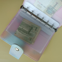Plastique épais transparent givré 6 trous perforés avec ouverture latérale sans zip Pochette pour argent personnalisée A7 Pochette pour reliure d'enveloppe d'argent A6