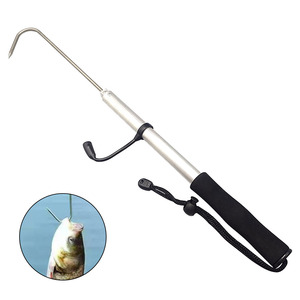 Lance Crochet <span class=keywords><strong>Télescopique</strong></span> Mer Pêche Gaff Inoxydable Avec Corde Glace En Alliage D'aluminium Lance Crochet Tackle Pêche Gaff - Product Image 2