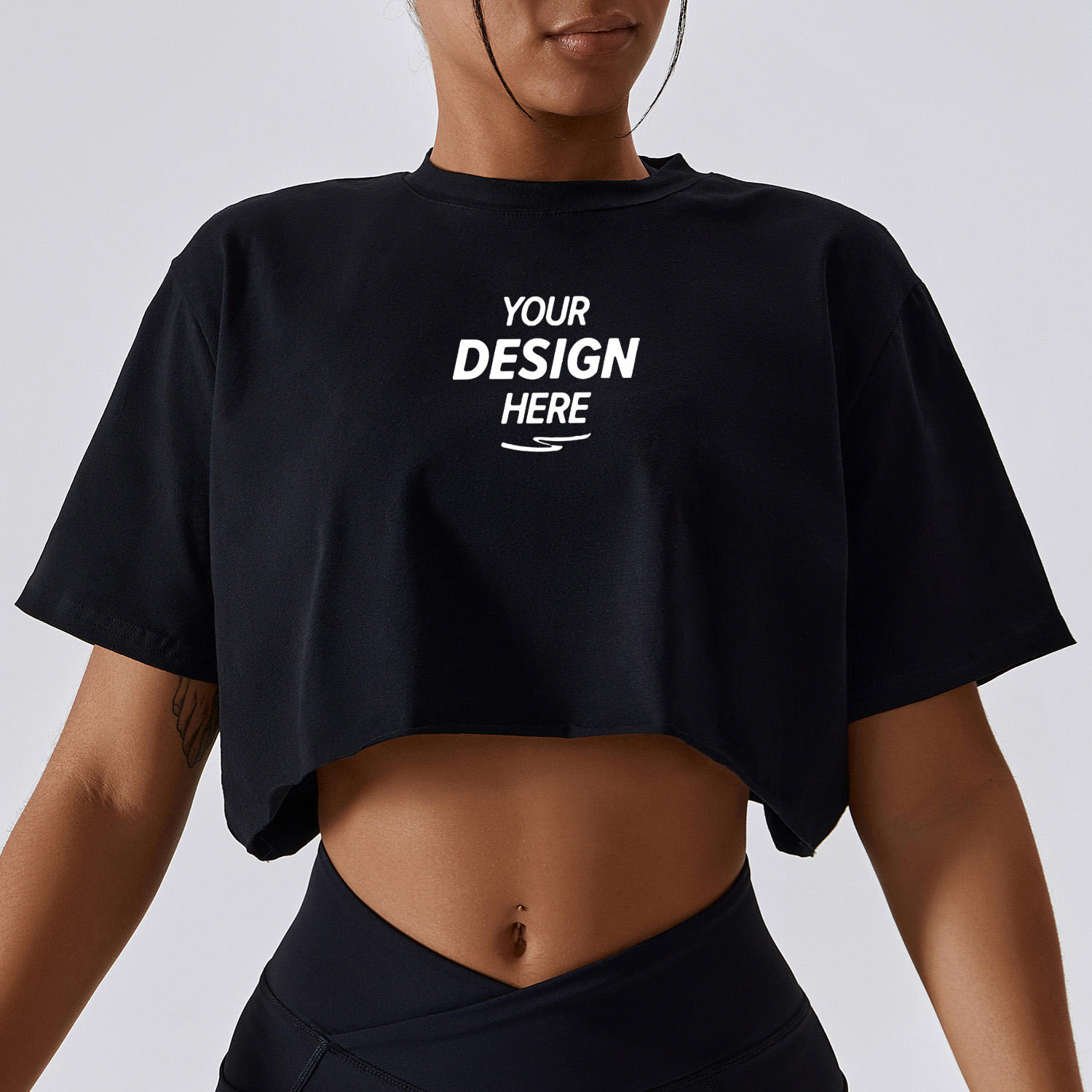 Custom Cotton Oversize Plain Lose Fitting Crop Top T Shirts