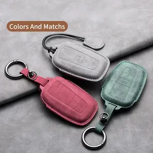 Para <span class=keywords><strong>Toyota</strong></span> <span class=keywords><strong>Prius</strong></span> Camry Corolla CHR RAV4 Prado 2018 <span class=keywords><strong>2022</strong></span> cuero coche mando a distancia funda protectora llavero Accesorios - Product Image 3